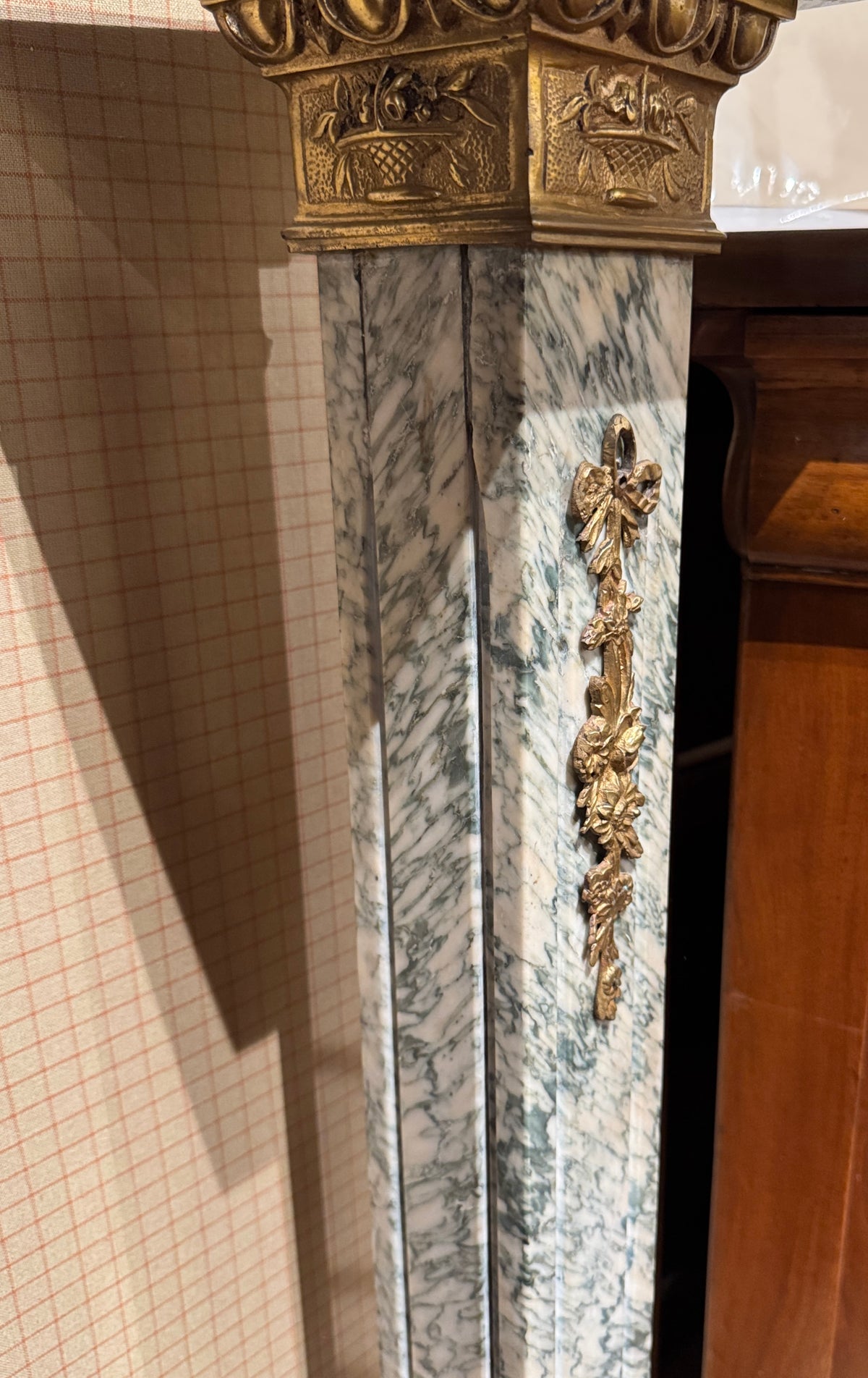 Neoclassical Style Marble Pedestal With Ormolu Mounts