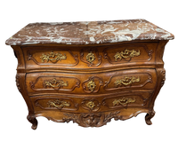 18th Century Southern French Marble Top Bombe Commode