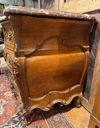 18th Century Southern French Marble Top Bombe Commode