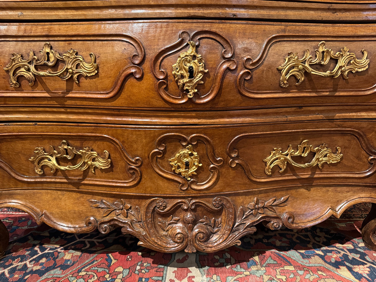 18th Century Southern French Marble Top Bombe Commode