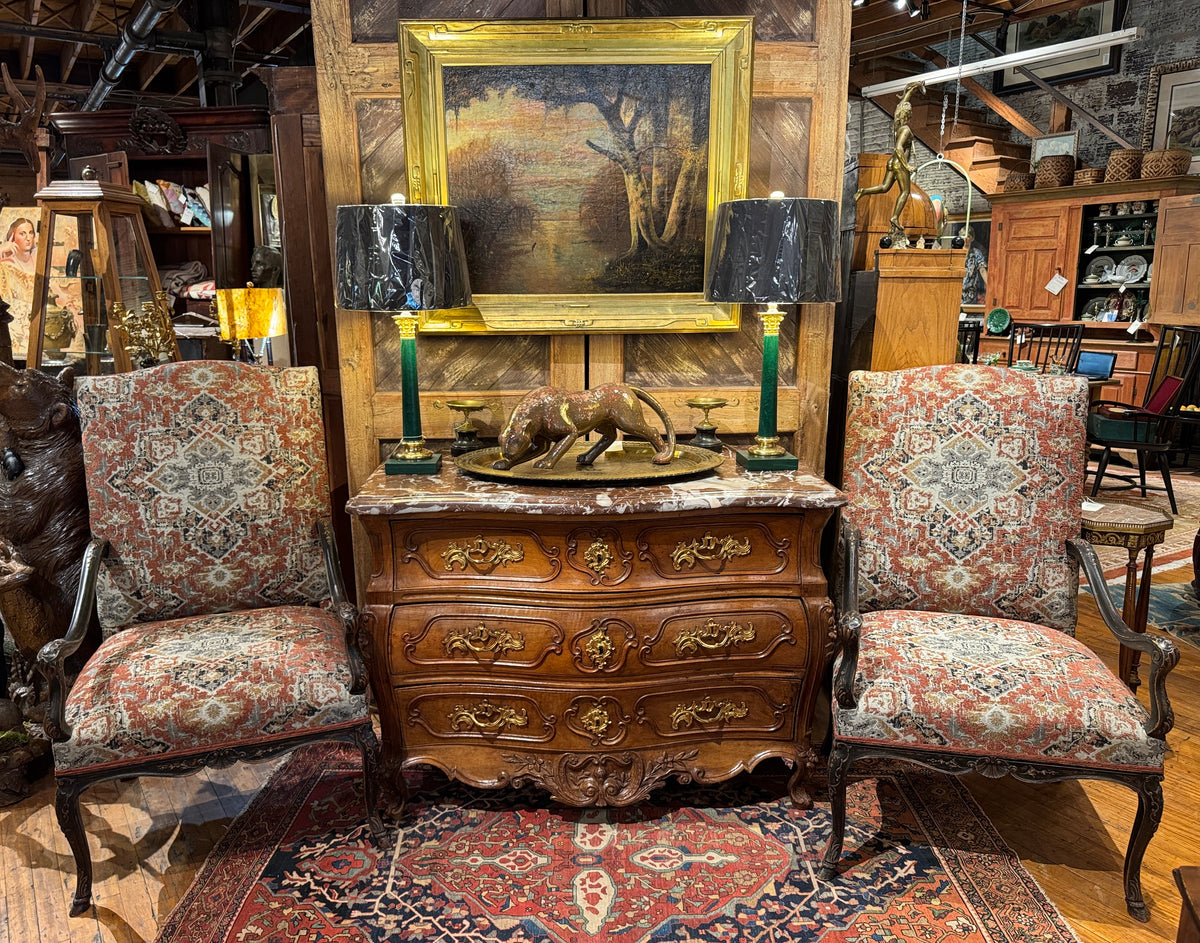 18th Century Southern French Marble Top Bombe Commode