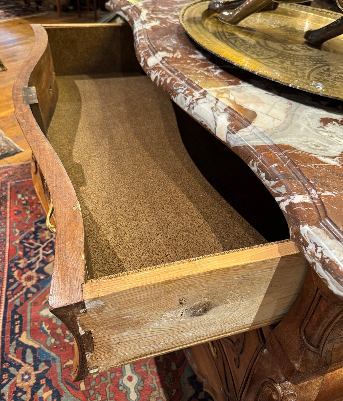 18th Century Southern French Marble Top Bombe Commode