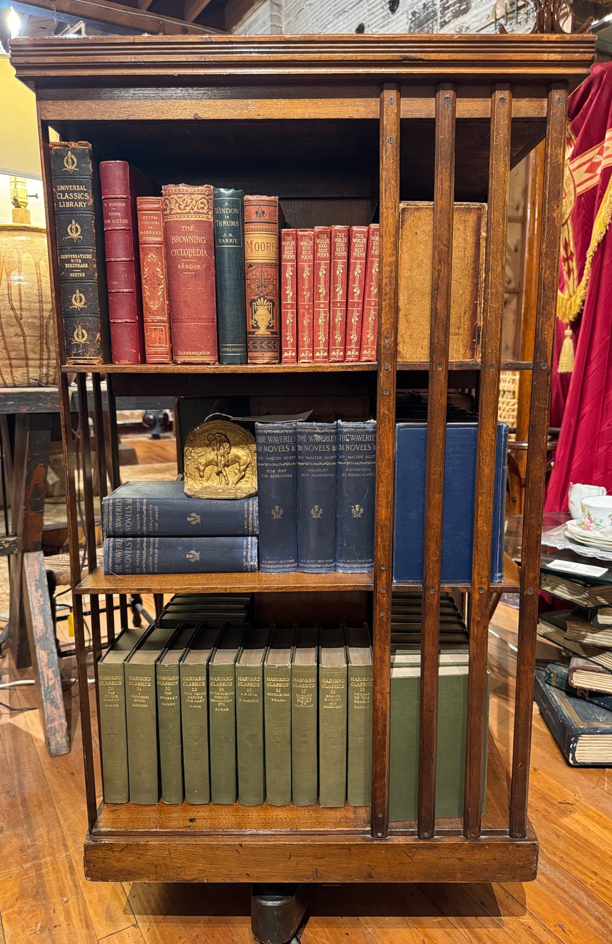 Late 19th Century English Revolving Mahogany Bookcase