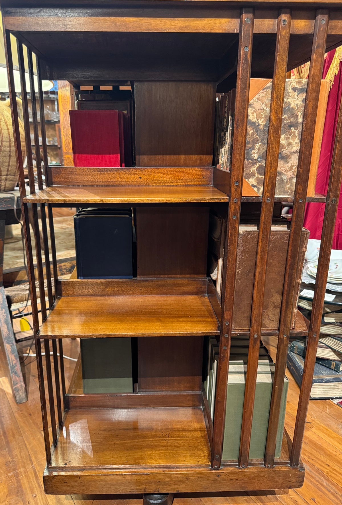 Late 19th Century English Revolving Mahogany Bookcase