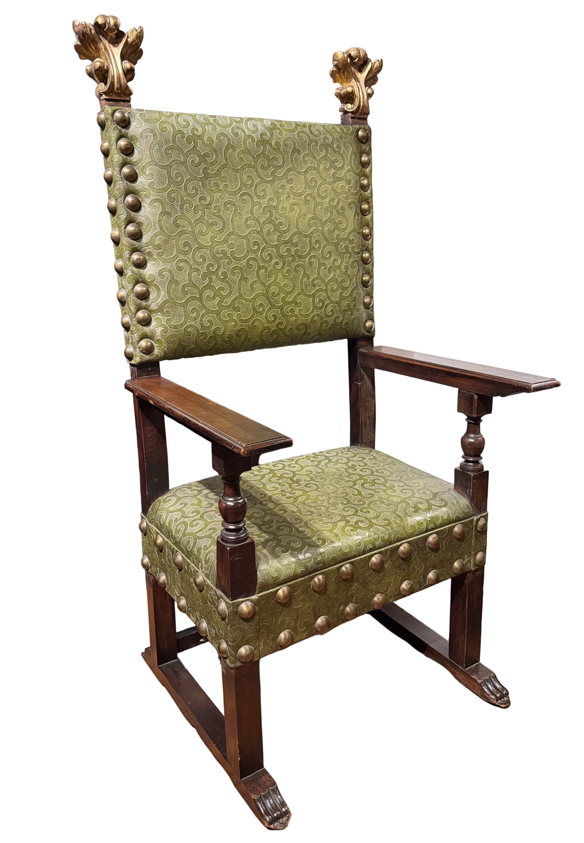 Monumental Late 19th Century Italian Baroque Throne Chair