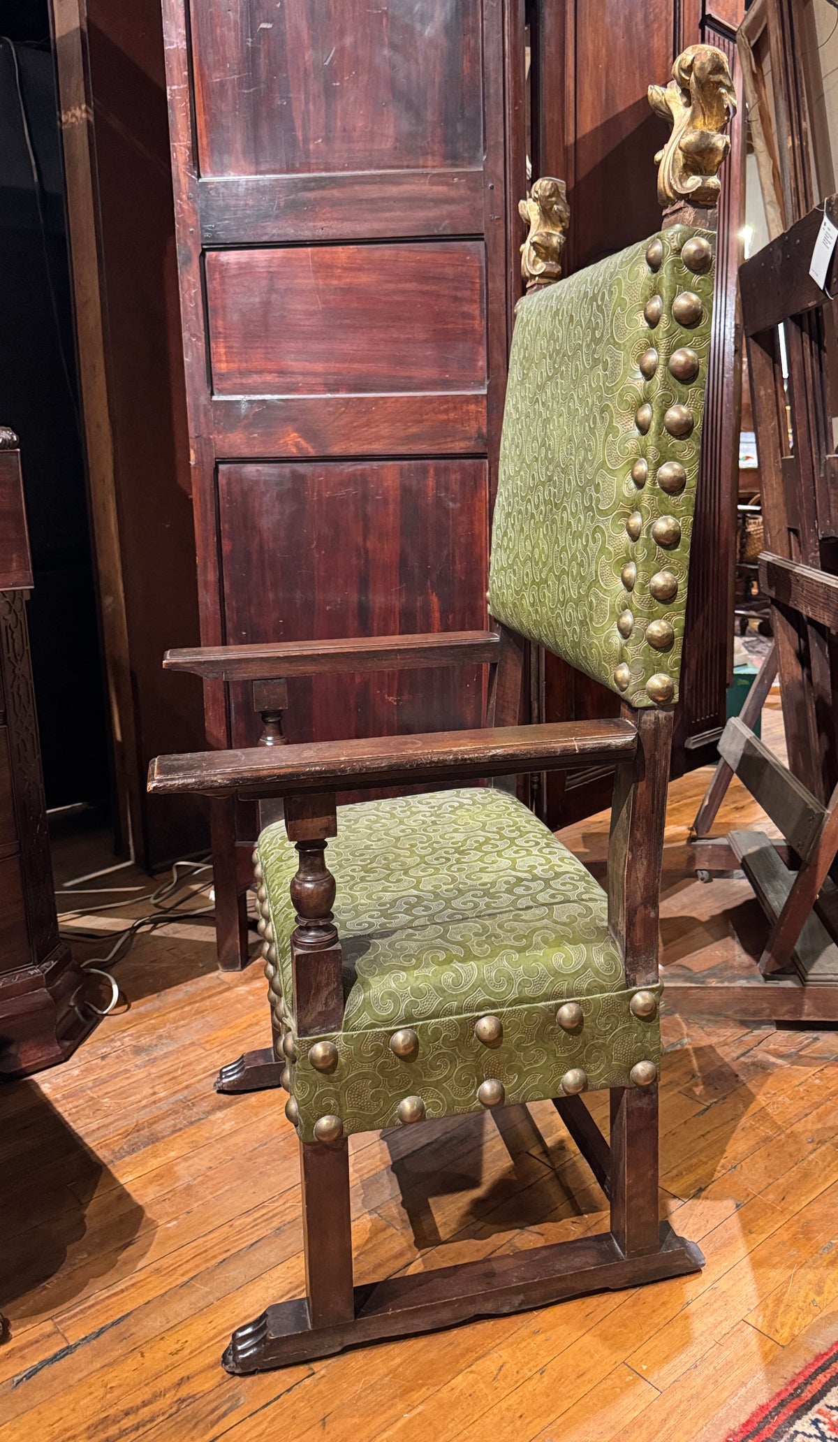 Monumental Late 19th Century Italian Baroque Throne Chair