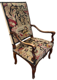 18th Century French Louis XIV-Regence Needlepoint Fauteuil