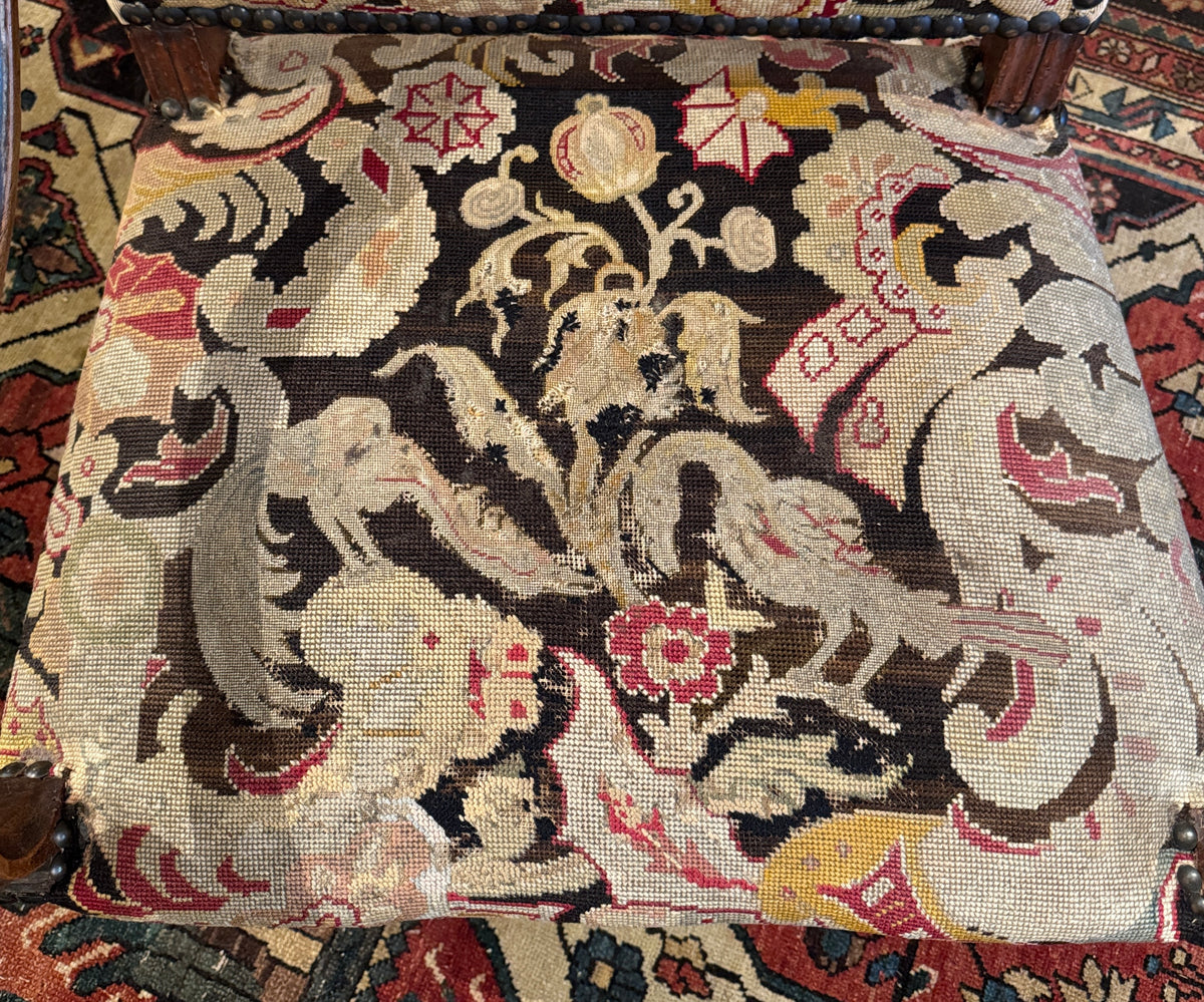 18th Century French Louis XIV-Regence Needlepoint Fauteuil