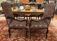 Pair Regence Revival Needlepoint Painted Fauteuil