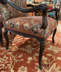 Pair Regence Revival Needlepoint Painted Fauteuil