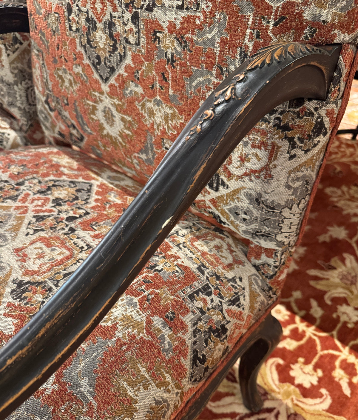 Pair Regence Revival Needlepoint Painted Fauteuil