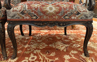 Pair Regence Revival Needlepoint Painted Fauteuil