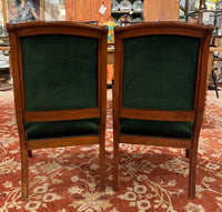 Pair of 19th Century Louis Philippe Green Velvet Fauteuil