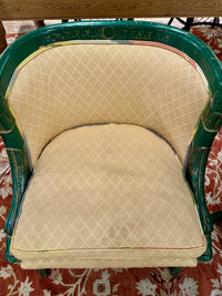 Pair of Hollywood Regency Style Green Painted Baker Chairs
