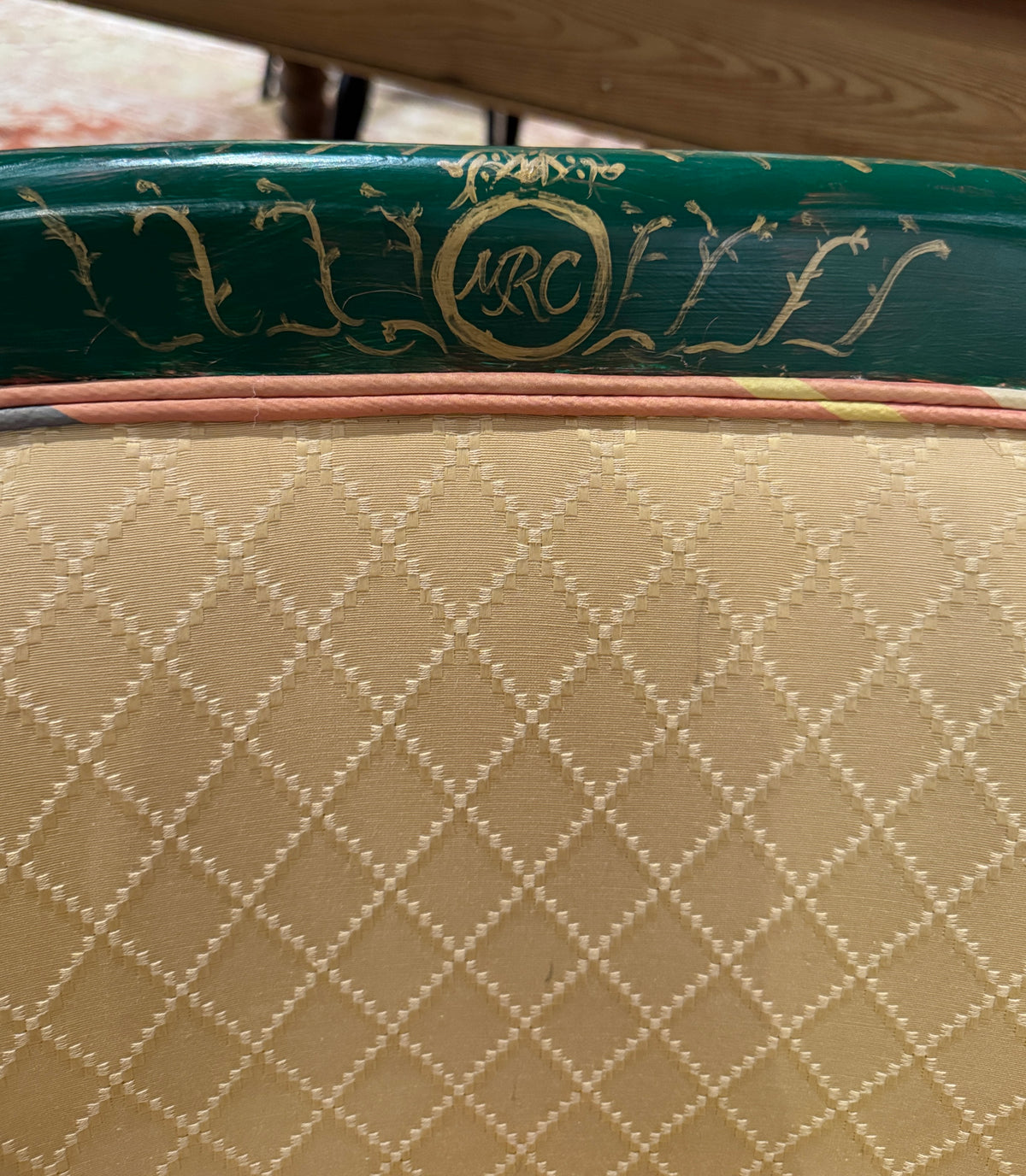 Pair of Hollywood Regency Style Green Painted Baker Chairs