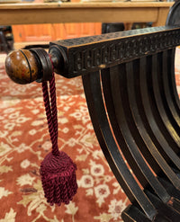 19th Century Carved Italian Campaign Chair