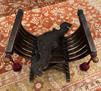 19th Century Carved Italian Campaign Chair