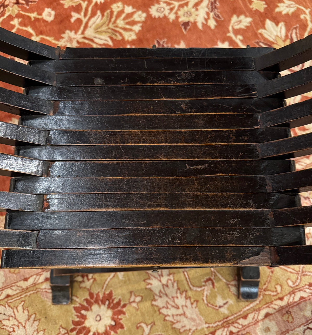 19th Century Carved Italian Campaign Chair