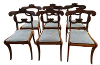 Set of 6 English Regency Mahogany Caned Dining Chairs