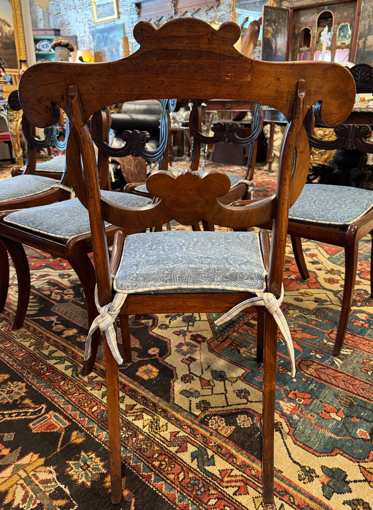 Set of 6 English Regency Mahogany Caned Dining Chairs
