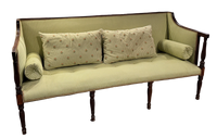 American Federal Sheraton Sofa With Green Ticking Stripe