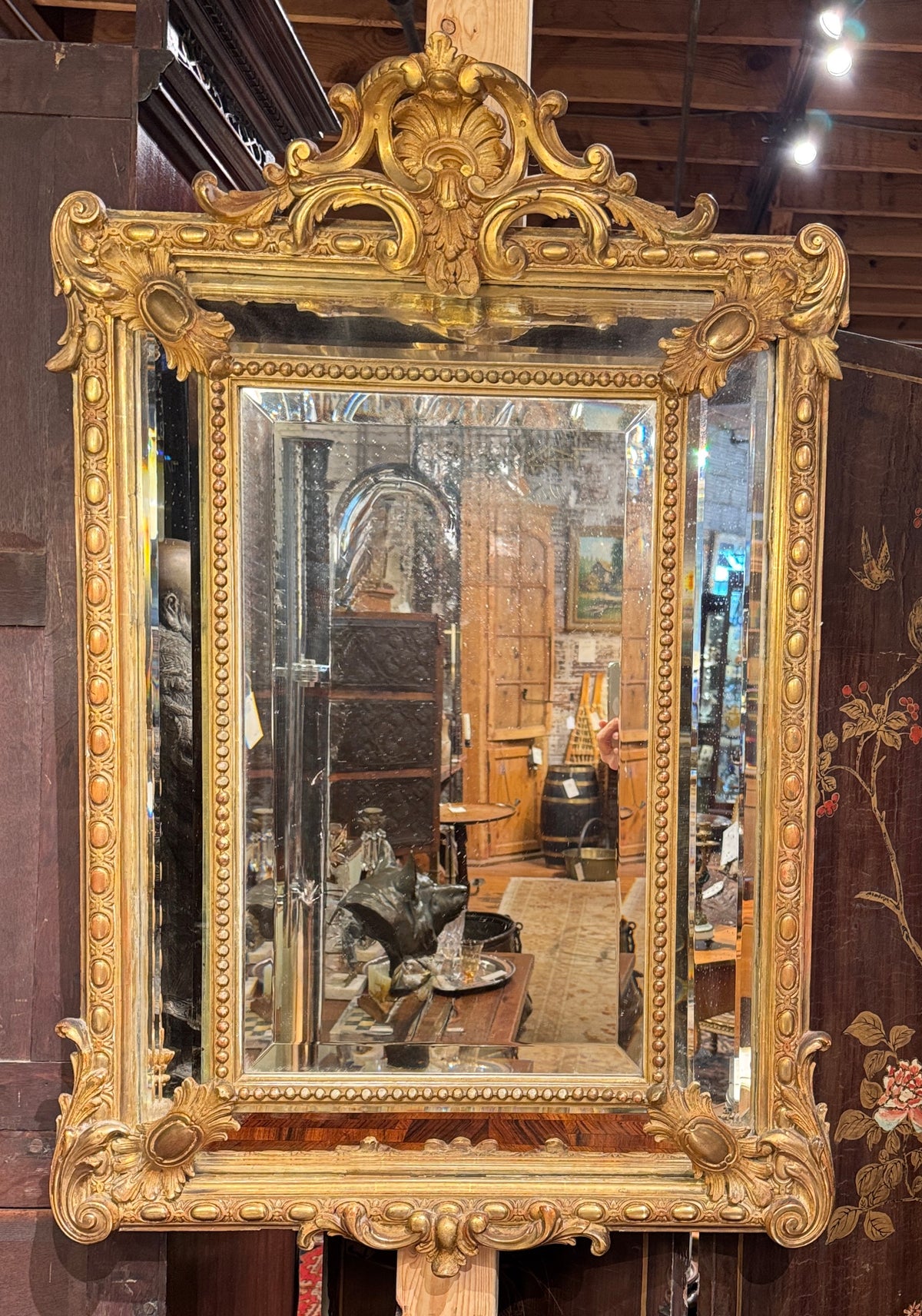 Antique French Louis Philippe Carved Gilt Mirror