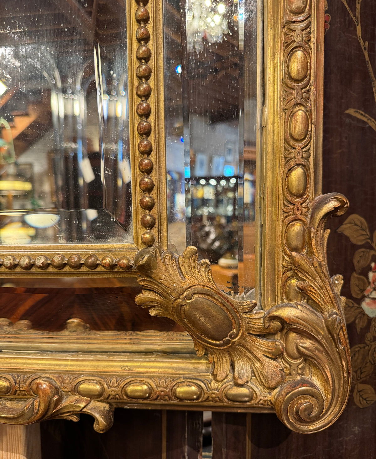 Antique French Louis Philippe Carved Gilt Mirror