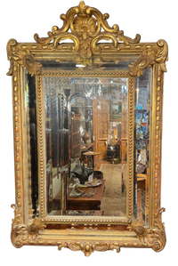 Antique French Louis Philippe Carved Gilt Mirror