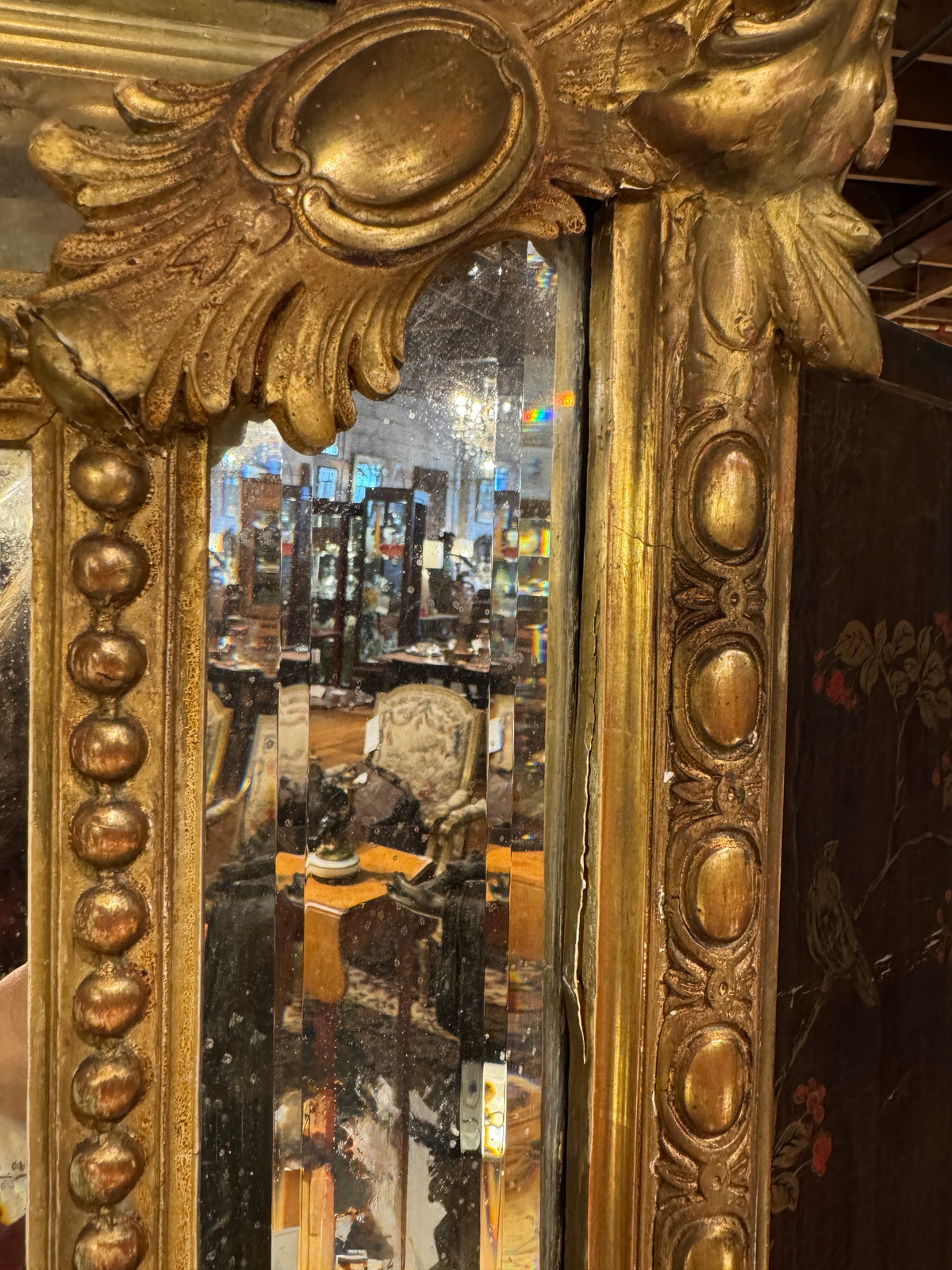 Antique French Louis Philippe Carved Gilt Mirror