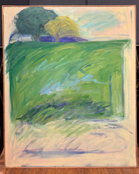 Lynne Tanner Modernist Landscape in Greens and Blues