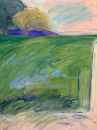 Lynne Tanner Modernist Landscape in Greens and Blues
