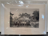 "The Fountain Court in Conseequa's House, Canton," Engraving After Thomas Allom