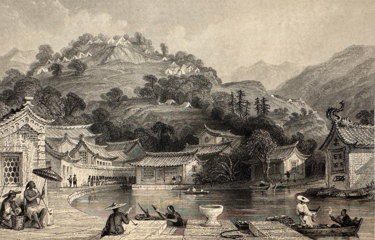 "British Encampment on Irgao-Shan, Chusan," Engraving After Thomas Allom