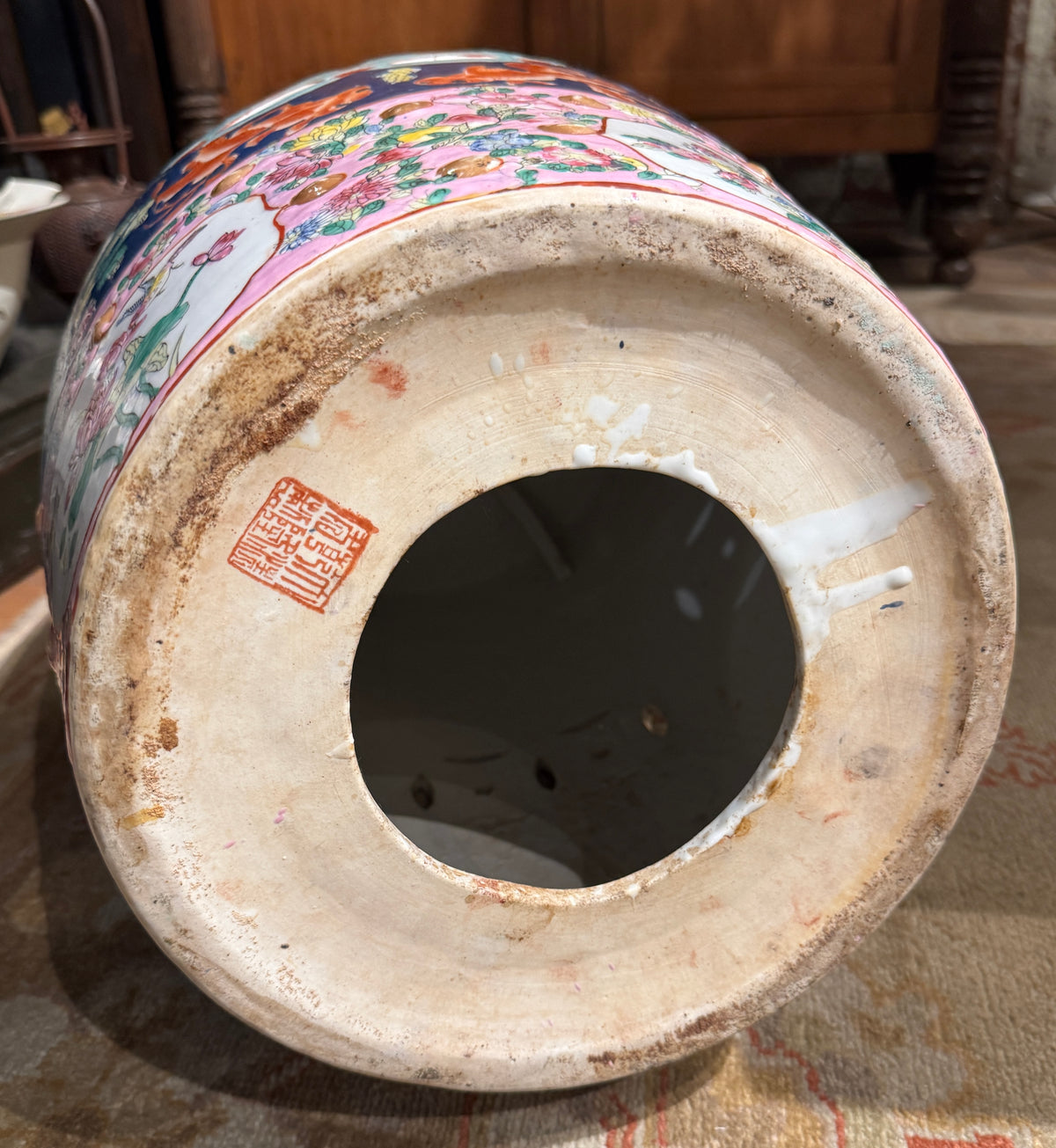 Famille Rose Garden Stool