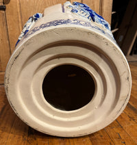 Pair of Vintage Blue and White Garden Stools