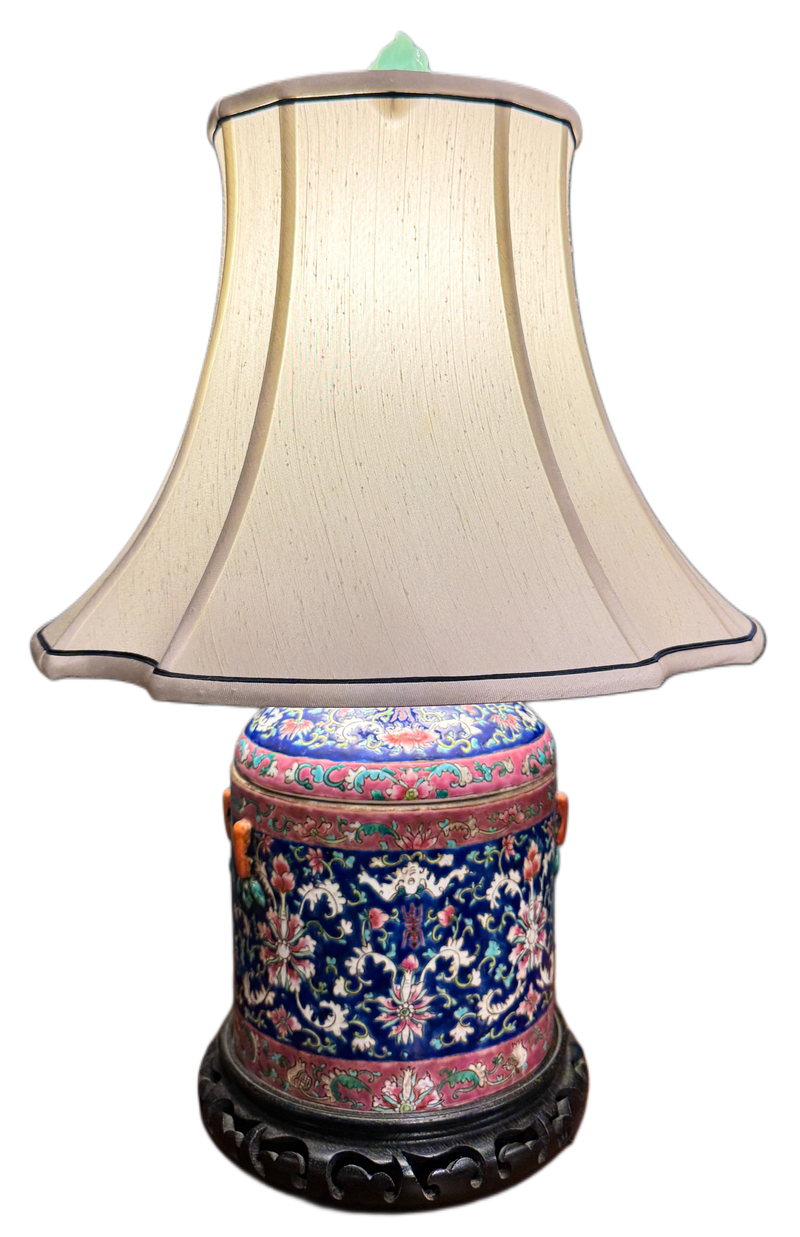 Chinese Lidded Jar Converted To a Lamp, 20th Century