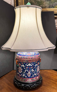 Chinese Lidded Jar Converted To a Lamp, 20th Century