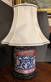 Chinese Lidded Jar Converted To a Lamp, 20th Century