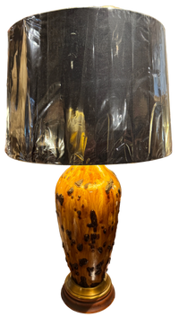 Mid Century Studio Pottery Lamp With Lava Glaze