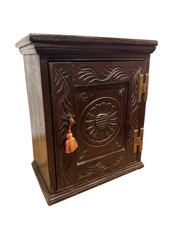 19th Century Jacobean Revival Table Top Valuables Cabinet