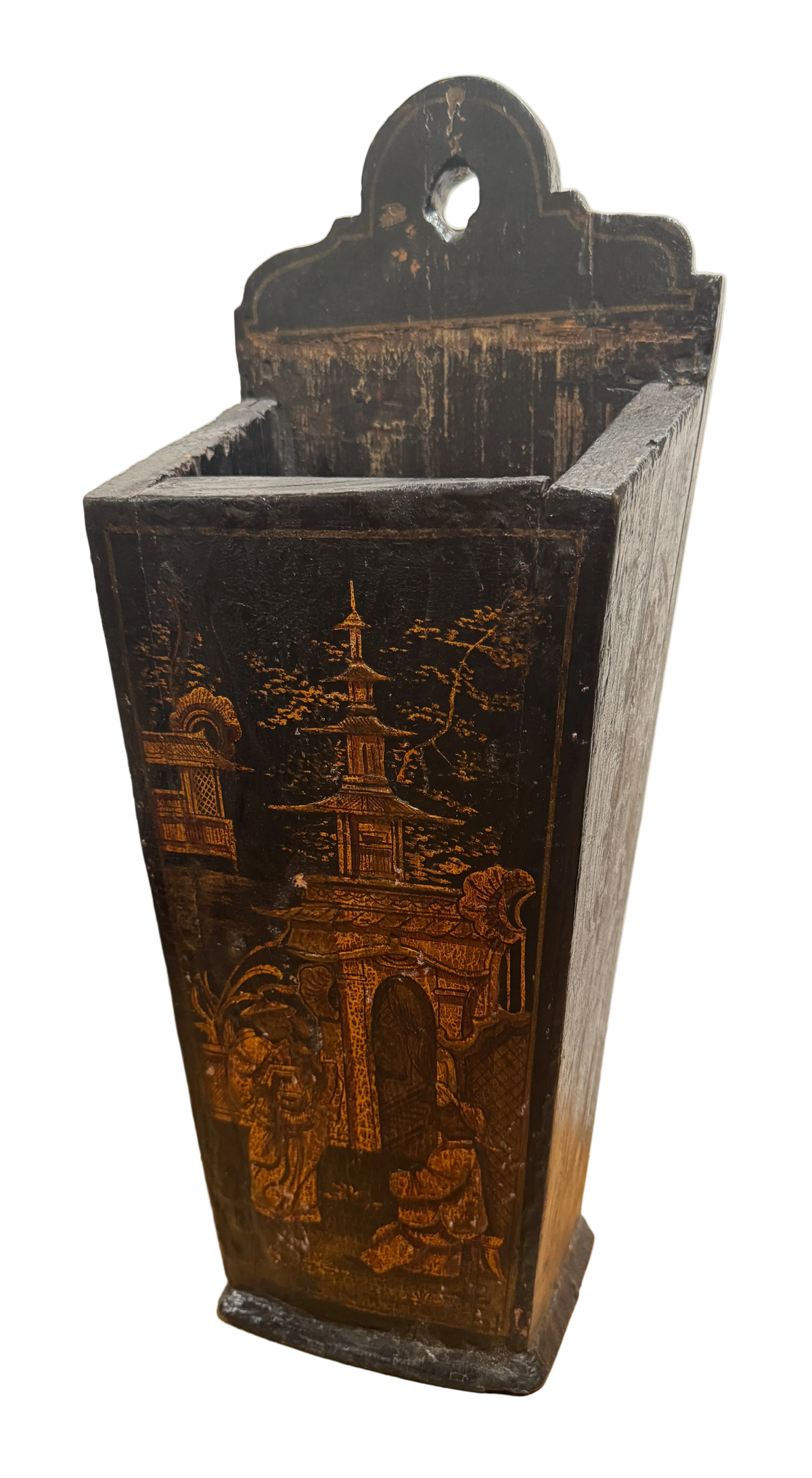19th century English Chinoiserie Hanging Box