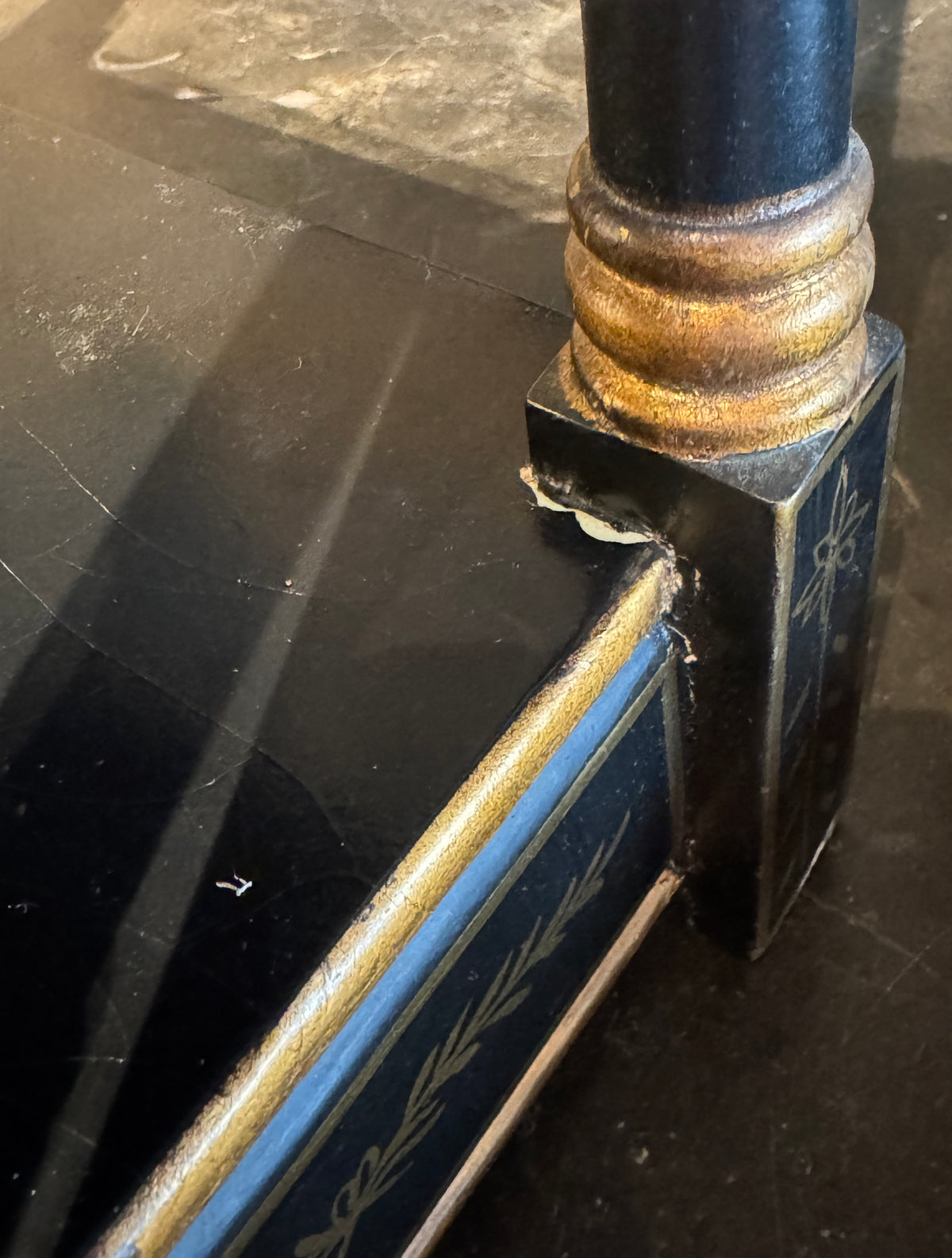 Pair of Vintage Black and Gold Pagoda Form Hanging Shelves