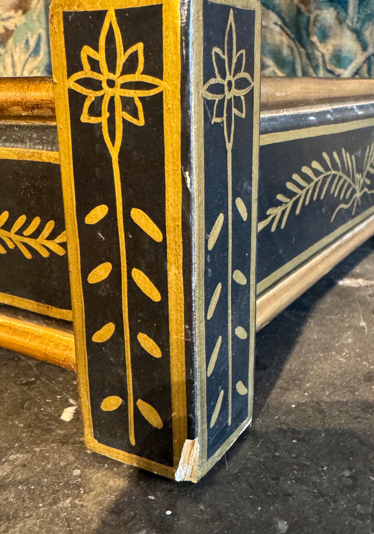 Pair of Vintage Black and Gold Pagoda Form Hanging Shelves