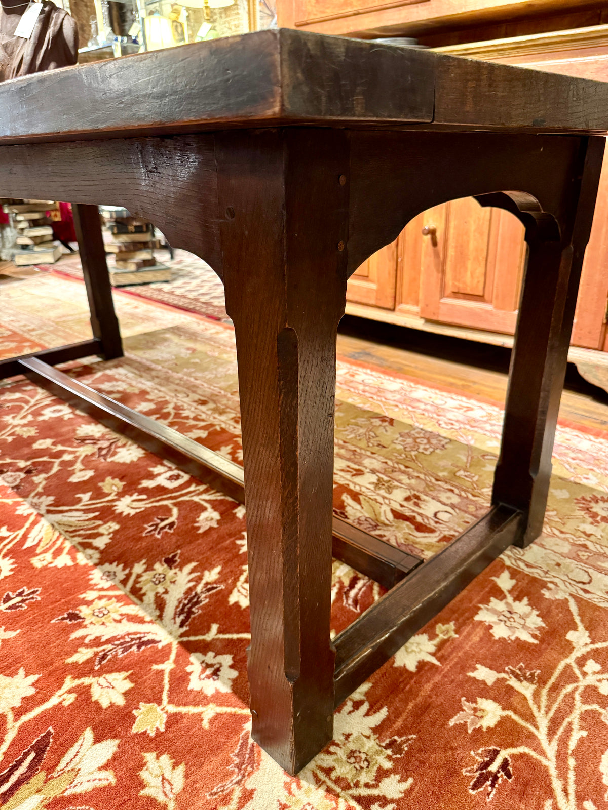 Late 19th Century English Gothic Revival Oak Library Table
